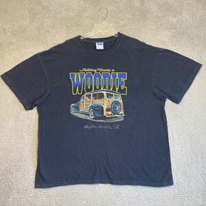 Vintage Myrtle Beach Woodie T Shirt Jensen Active Wear 2XL Novelty Car Graphic